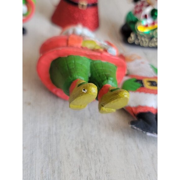 Snowman glitter sleigh variety rustic ornament Xmas set - Picture 7 of 10